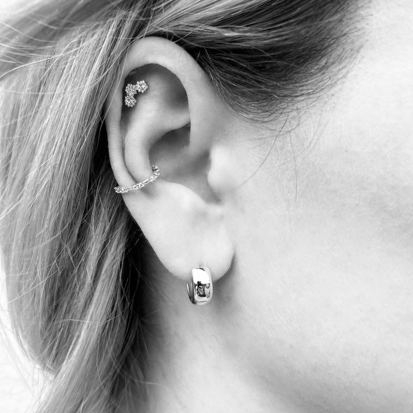 Three Stone Ear Piercing