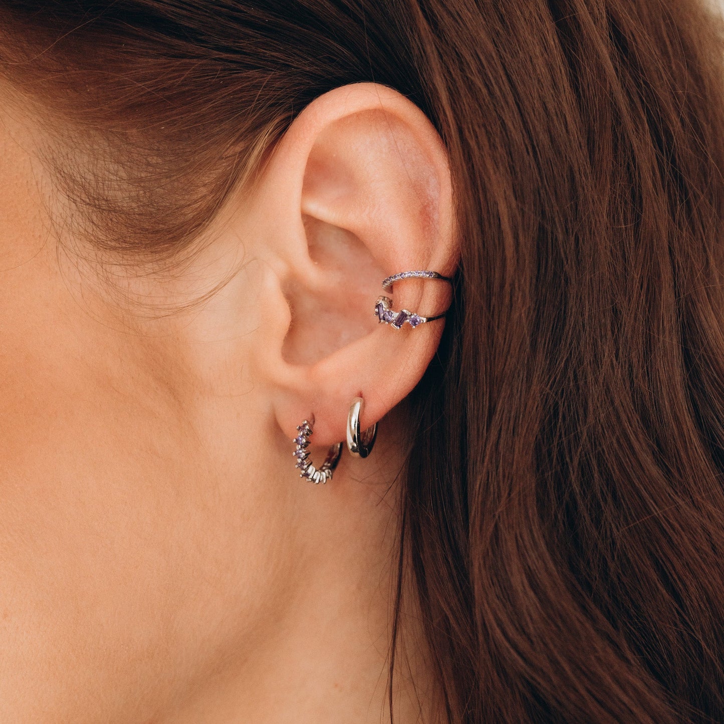 Purple Stone Ear Cuff