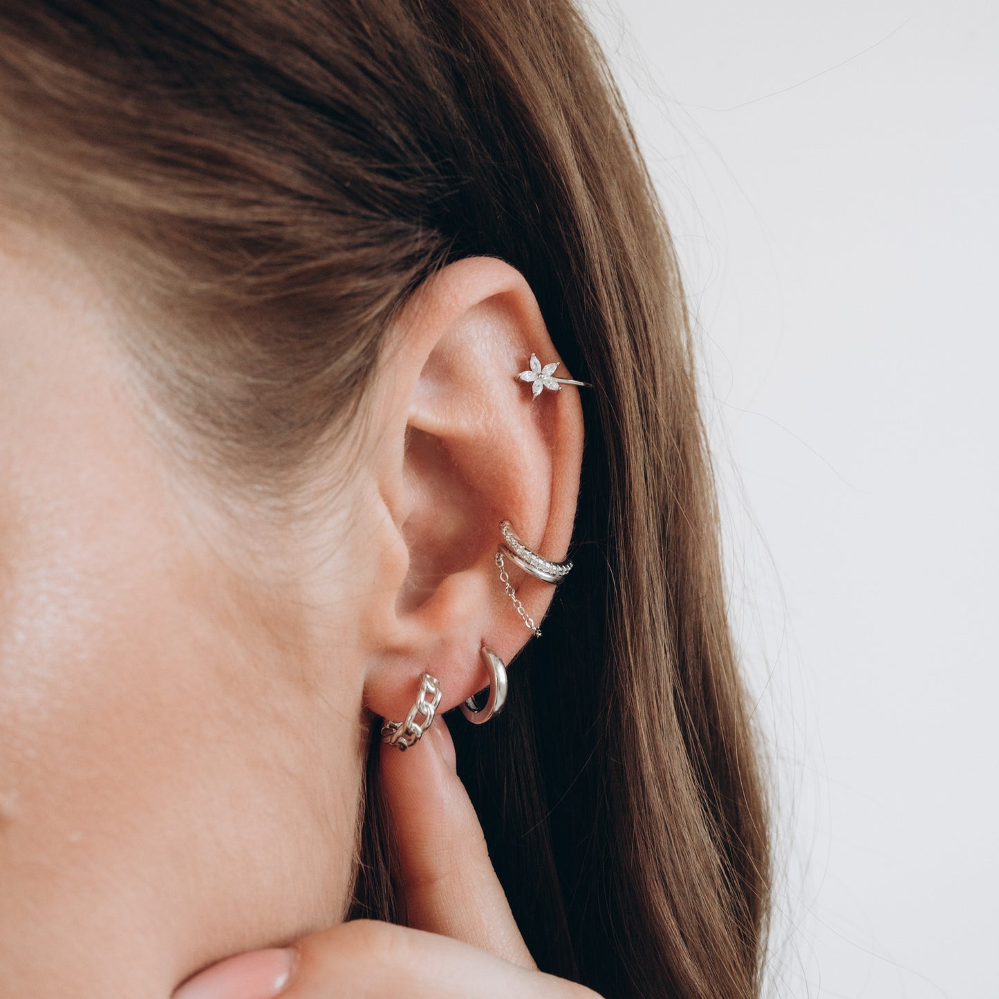 Upper Earcuff with Flower