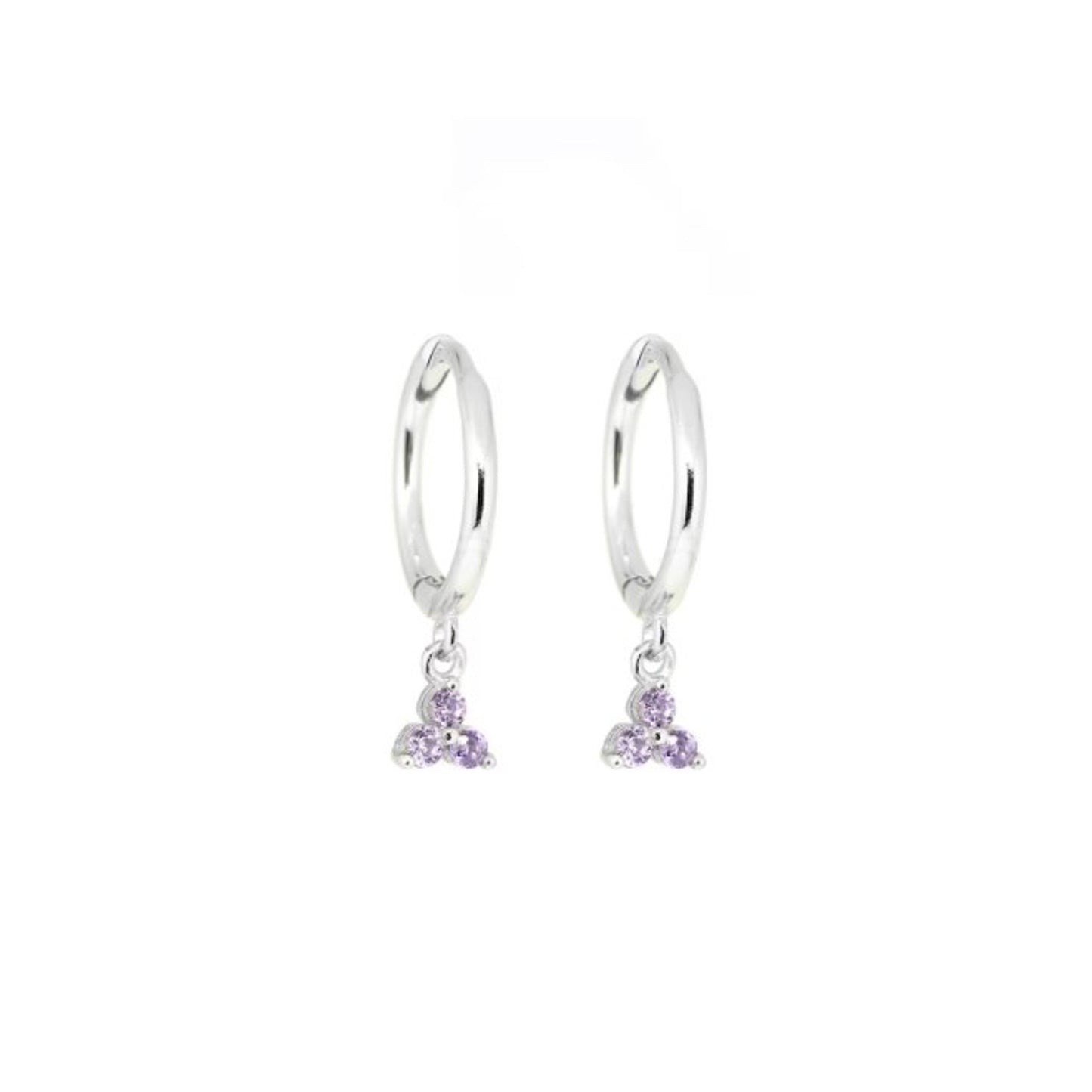 Purple Charm Small Hoops
