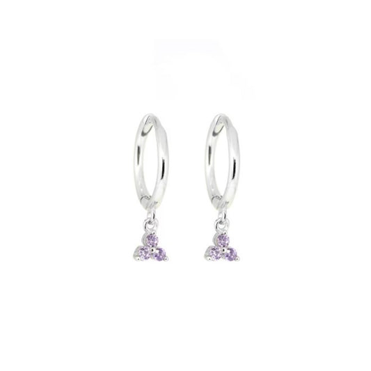 Purple Charm Small Hoops