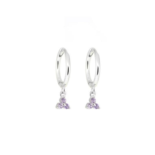 Purple Charm Small Hoops